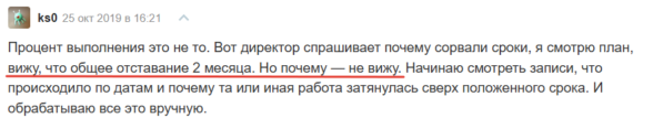 Это красиво, но непрактично: если что-то пойдёт не так, Гант не покажет проблему. // Из статьи «Диаграмма Ганта vs Канбан-доска» на Хабр