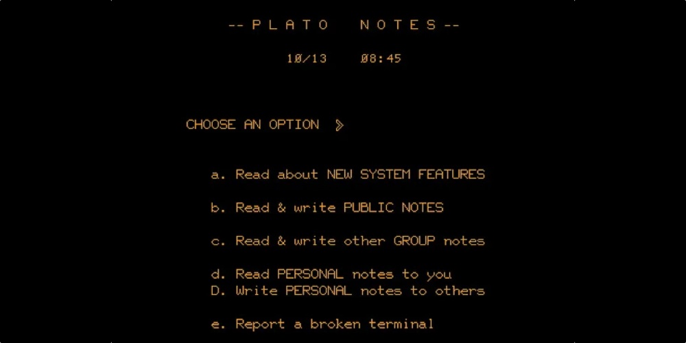 Одна из версий интерфейса PLATO Notes