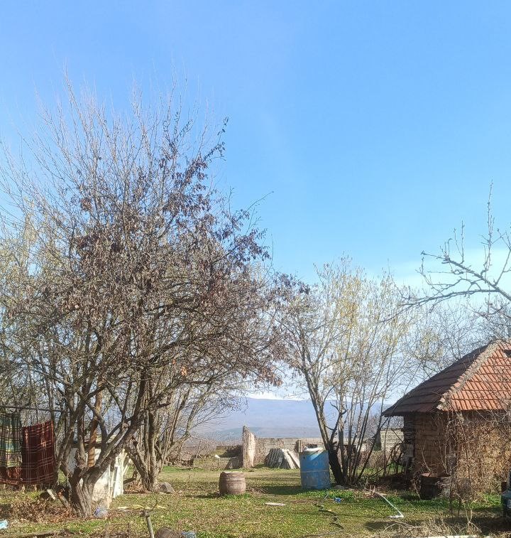 Территория возле дома и вид на горы