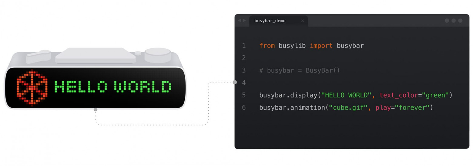 Через открытое API можно управлять BUSY Bar удаленно и интегрировать в свои программы