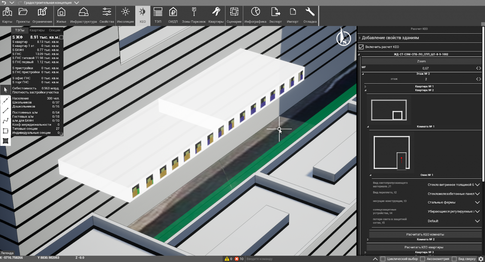 Анализ КЕО на платформе R2