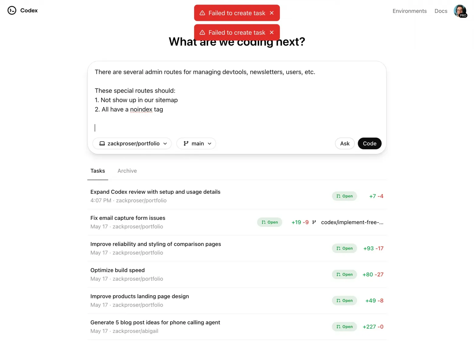 Обзор OpenAI Codex на практике - 10 Codex в настоящее время демонстрирует плохую или неполную обработку ошибок