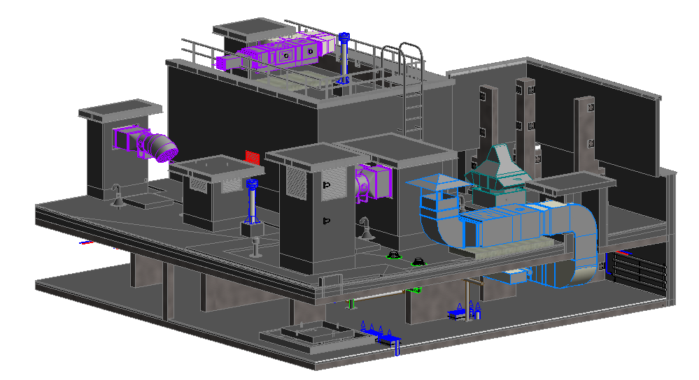 Отображение цветовой легенды инженерных систем и оборудования — используется для координации и проверки коллизий между разделами.