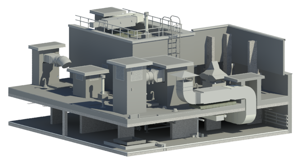 Реалистичное представление технического блока — позволяет оценить компоновку оборудования и общее восприятие пространства.