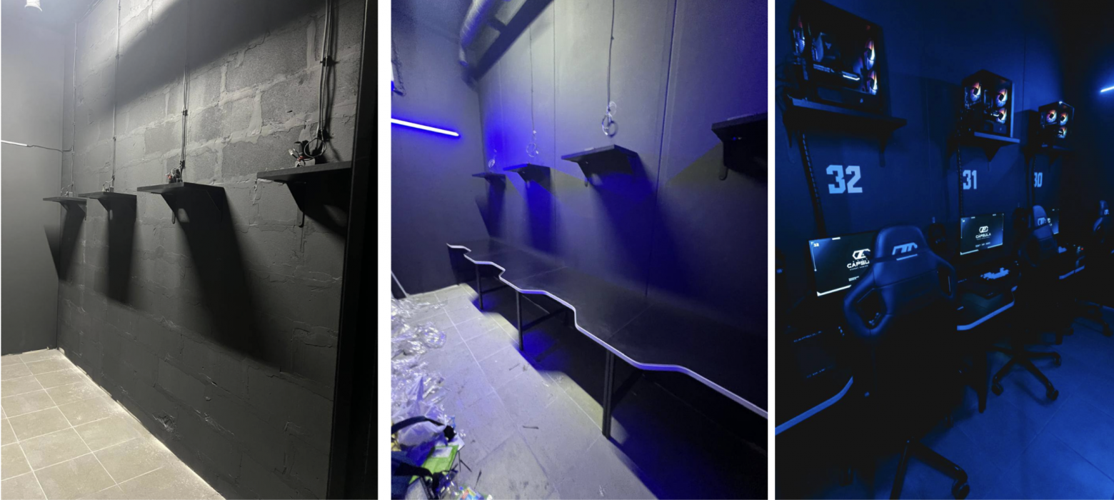 Темно, уютно, ничего не отвлекает от монитора. Заходишь и сразу залипаешь в игру.