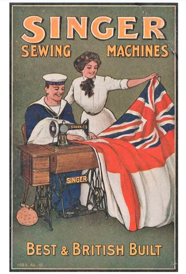 Рекламный плакат Зингера в Англии