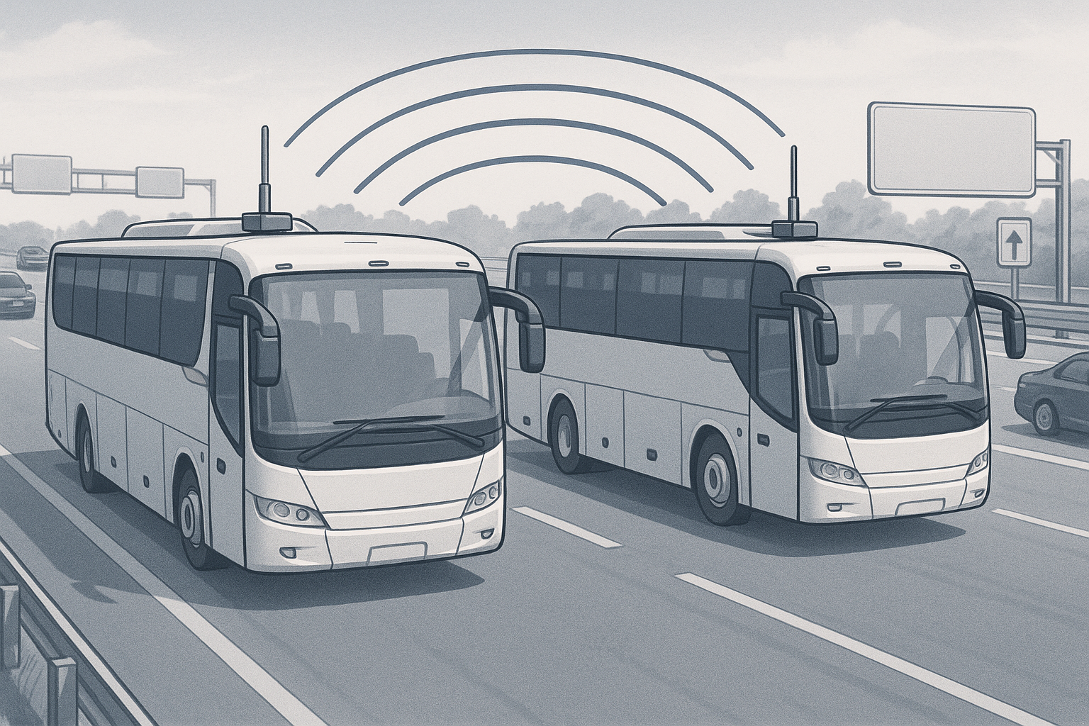 Синхронизация контента между автобусами через mesh-сеть