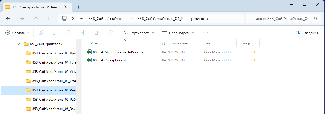 Так может выглядеть структура папок проекта под Windows. В БЗ есть свои инструменты организации