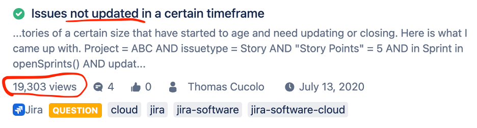 Issues not updated in a certain timeframe