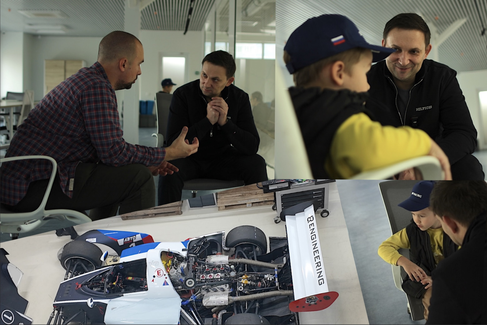 На фото — участники беседы: главный инженер BR Engineering Кирилл Александрович Шрадер, а также Илья Кабанов и Дмитрий Кабанов