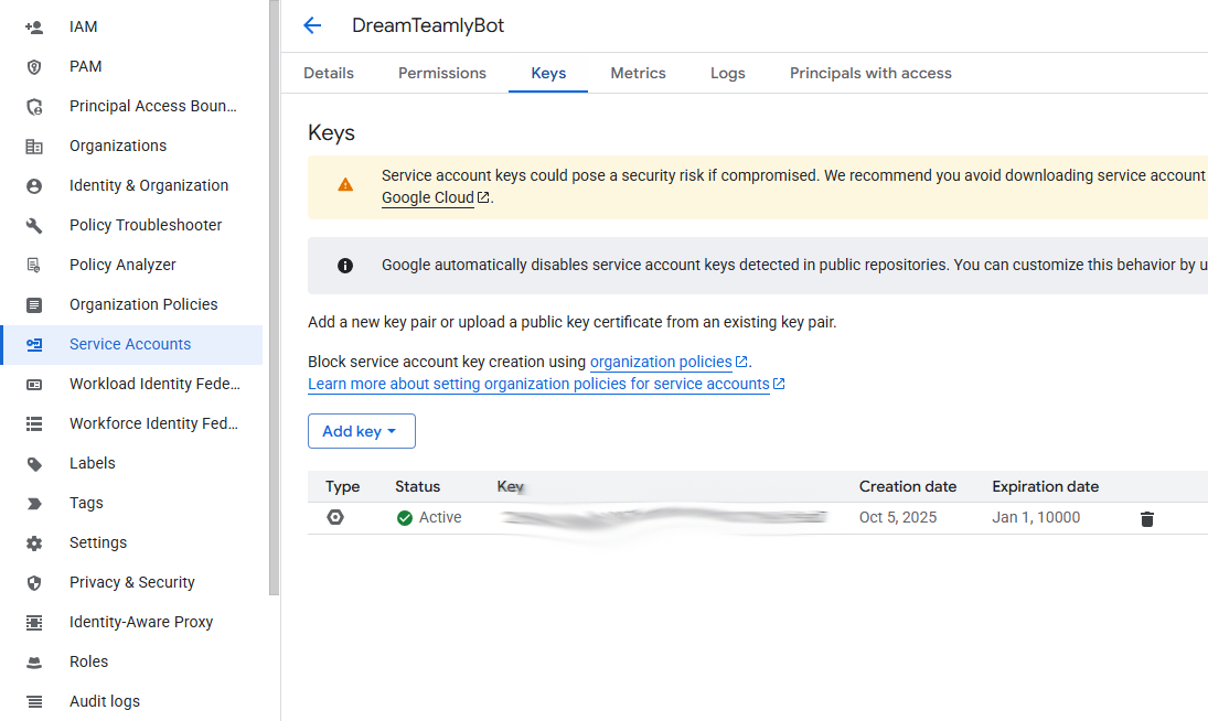 Если что-то не находится — а это как раз мой случай — просто скармливайте ошибку Perplexity, иногда подсказка лучше, чем официальный туториал Google.  