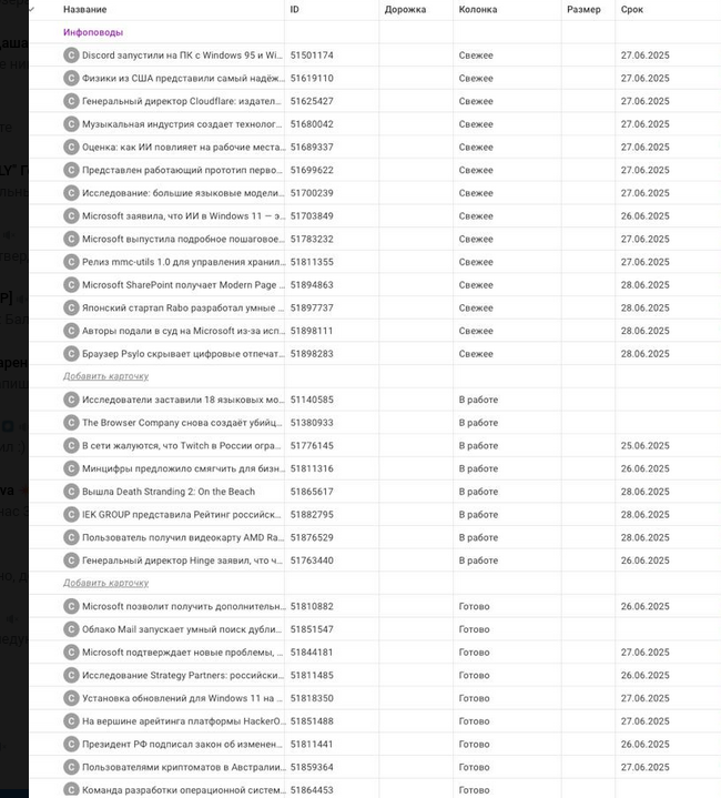 Удобно, когда между видами тасков есть пробел для наглядности