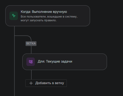Схема триггера после добавления элемента ветвления.