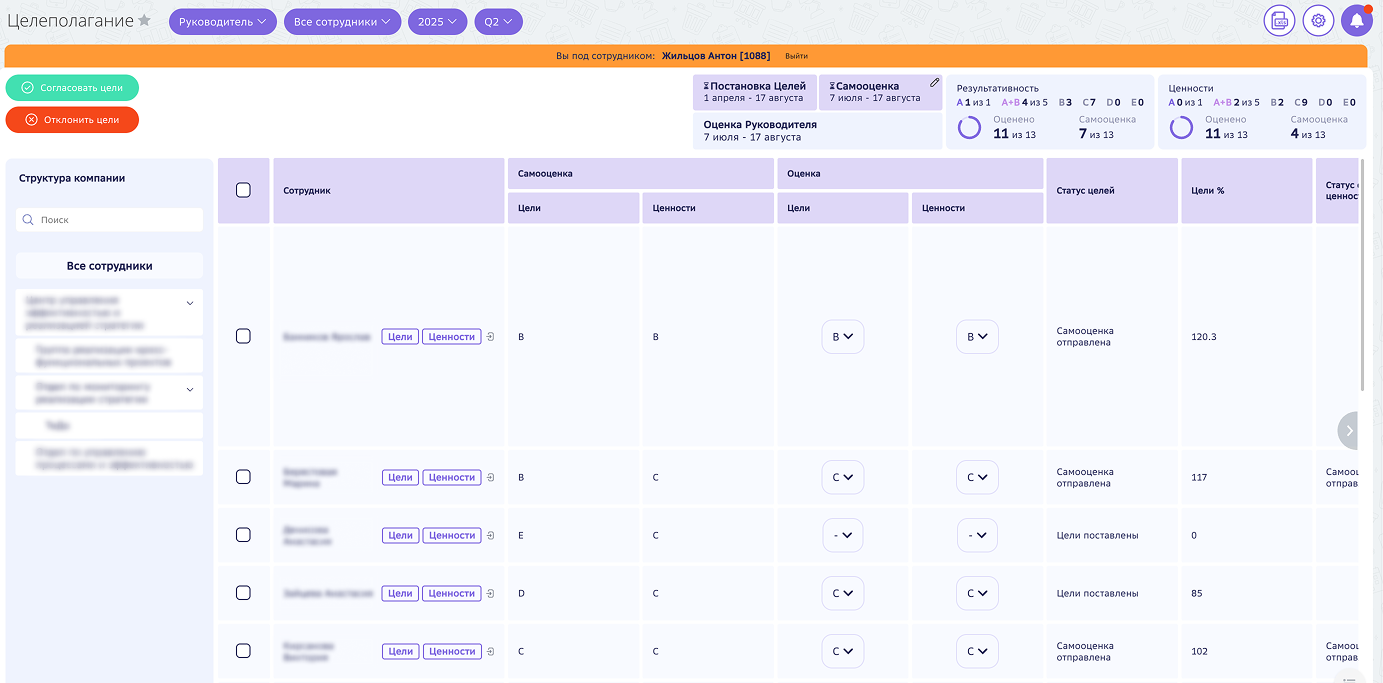 Модуль руководителя.