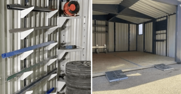 Аксессуары: полка с направляющими (слева), пандус (справа)