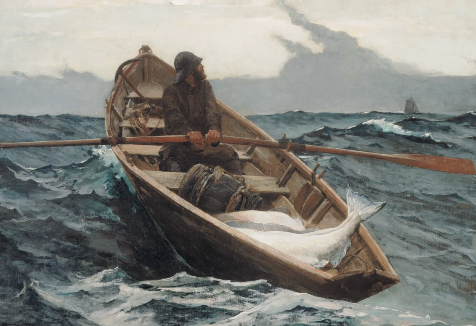 На фото иллюстрация из рассказа Хемингуэя "Старик и море" прочитайте, если еще нет. 