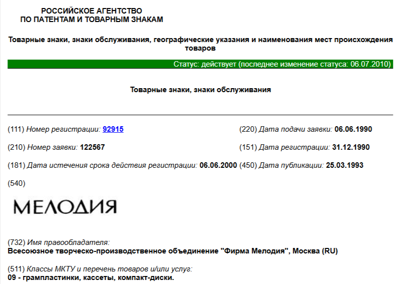 Товарный знак фирмы