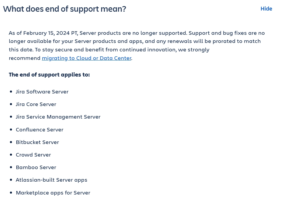 Официальное обращение Atlassian о прекращении продаж и поддержки серверных лицензий