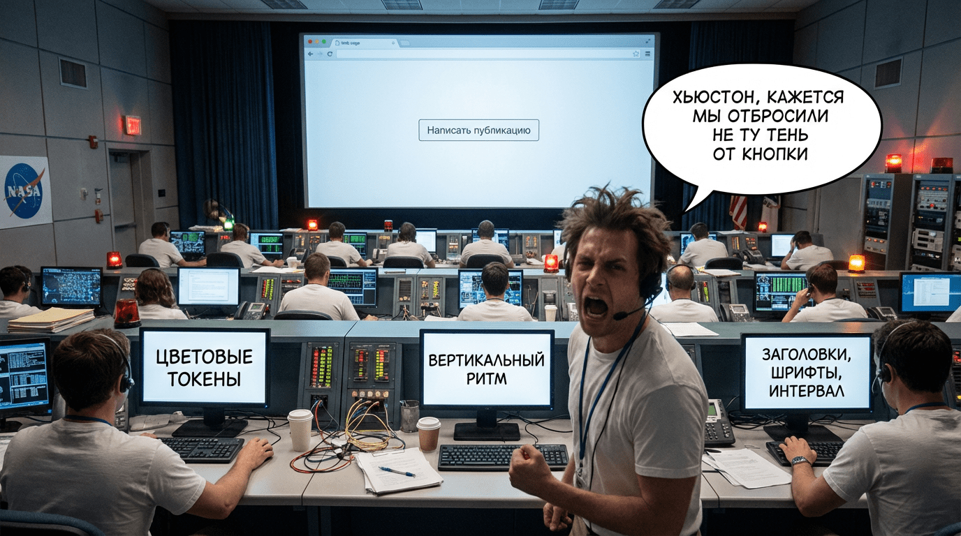 Хьюстон, у нас проблема: MVP готов, первые пользователи есть, а команда спорит, какой радиус правильнее, и почему заголовок дышит не по сетке