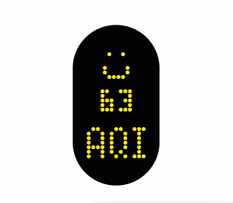 Пример отображения информации на экране (скорость увеличена)