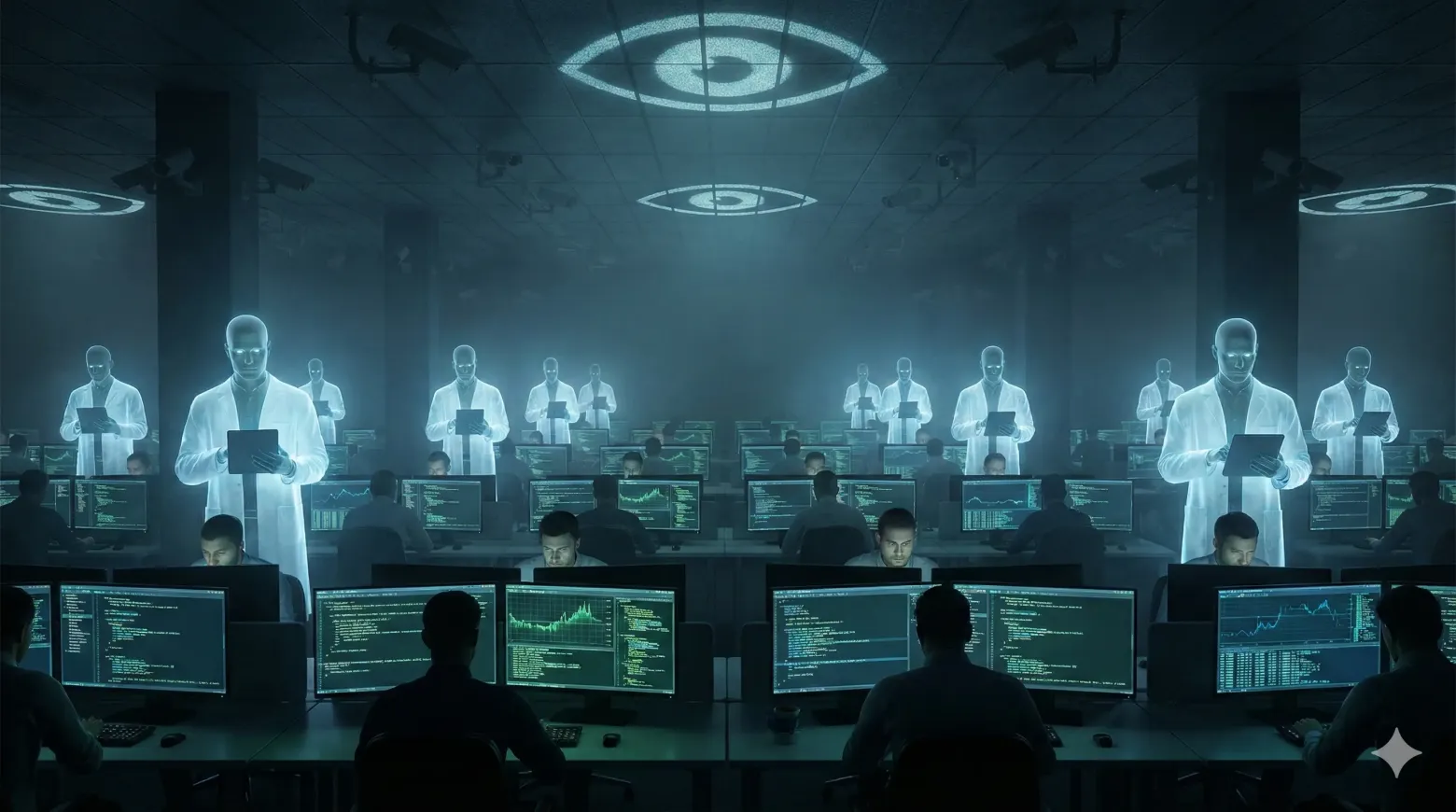 Под наблюдением меняется не результат, а поведение. (картинка сгенерирована Nano Banana)