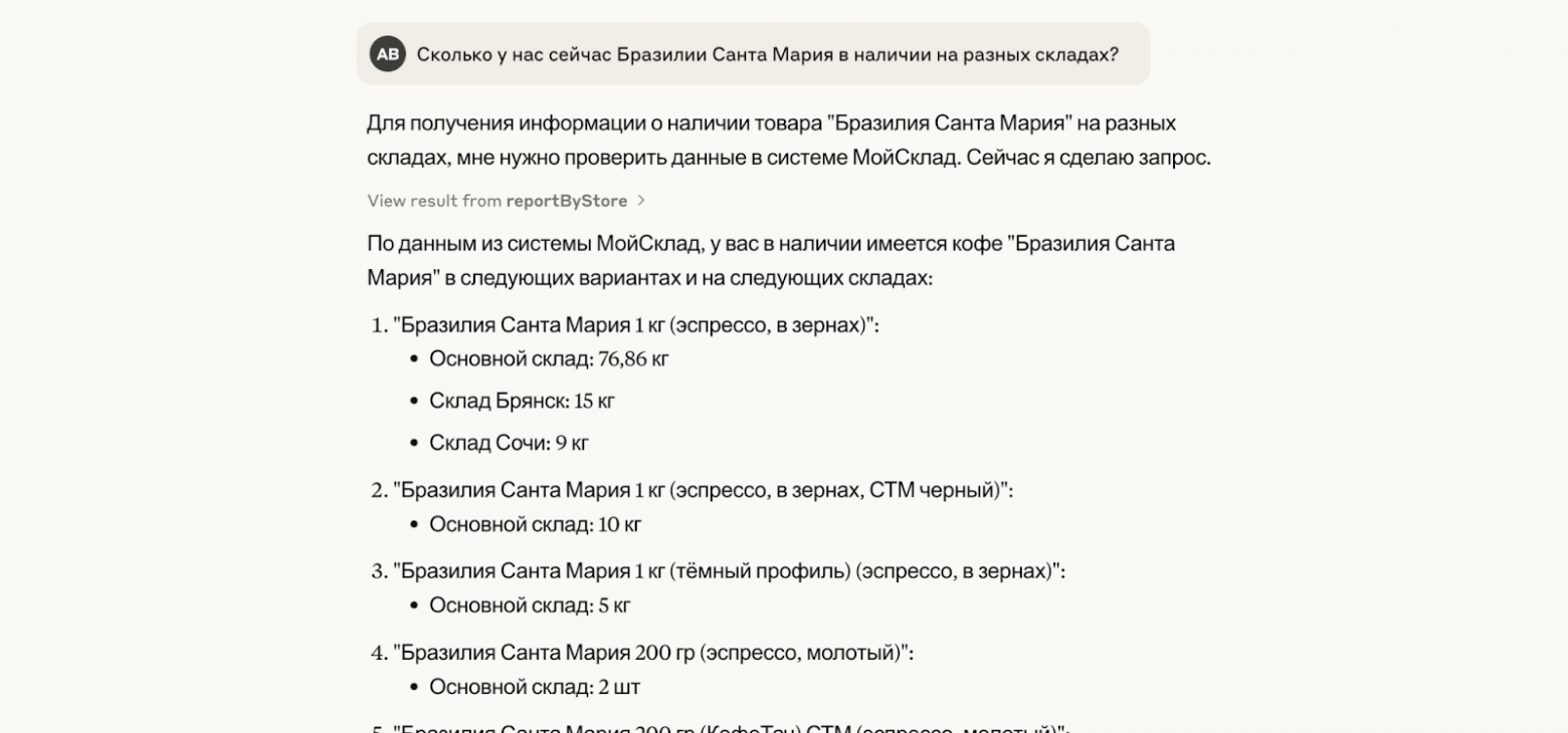 Пример запроса