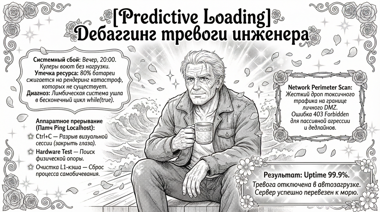  Да, обложка — это постирония. Инженер имеет право на немного нежности после десяти лет в консоли  