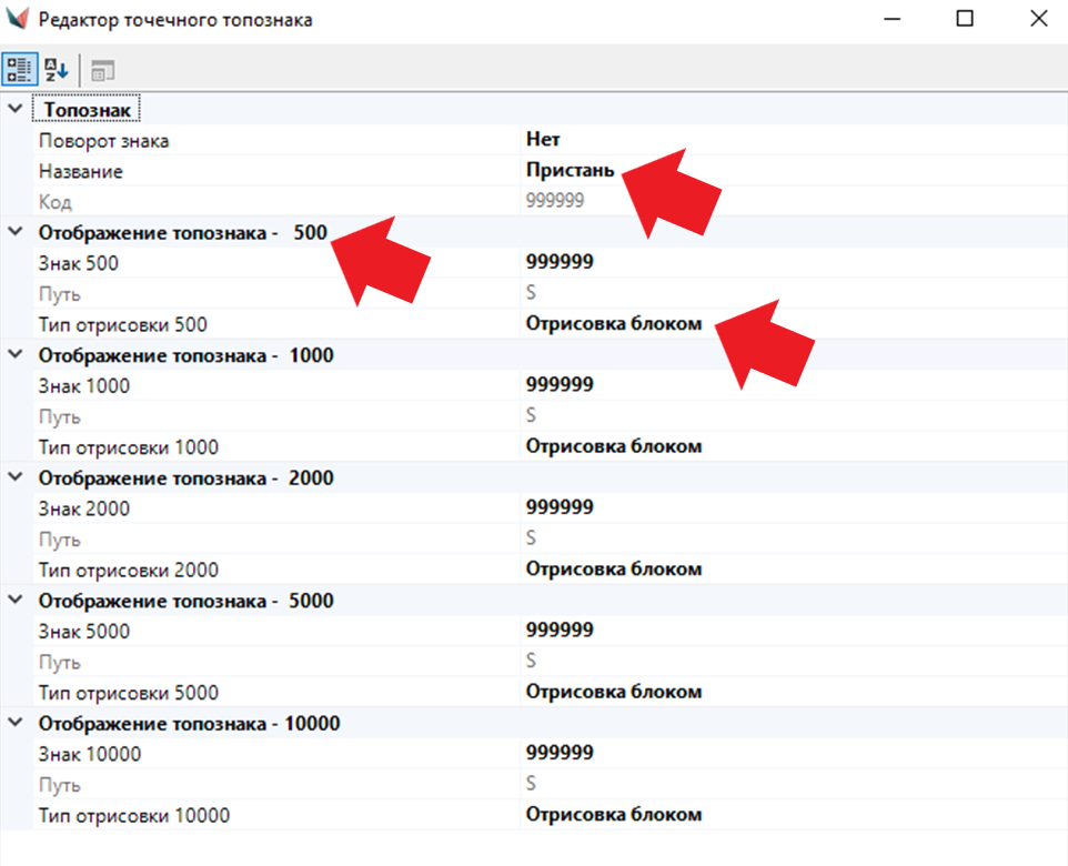 Рис. 9. Редактор точечного топознака