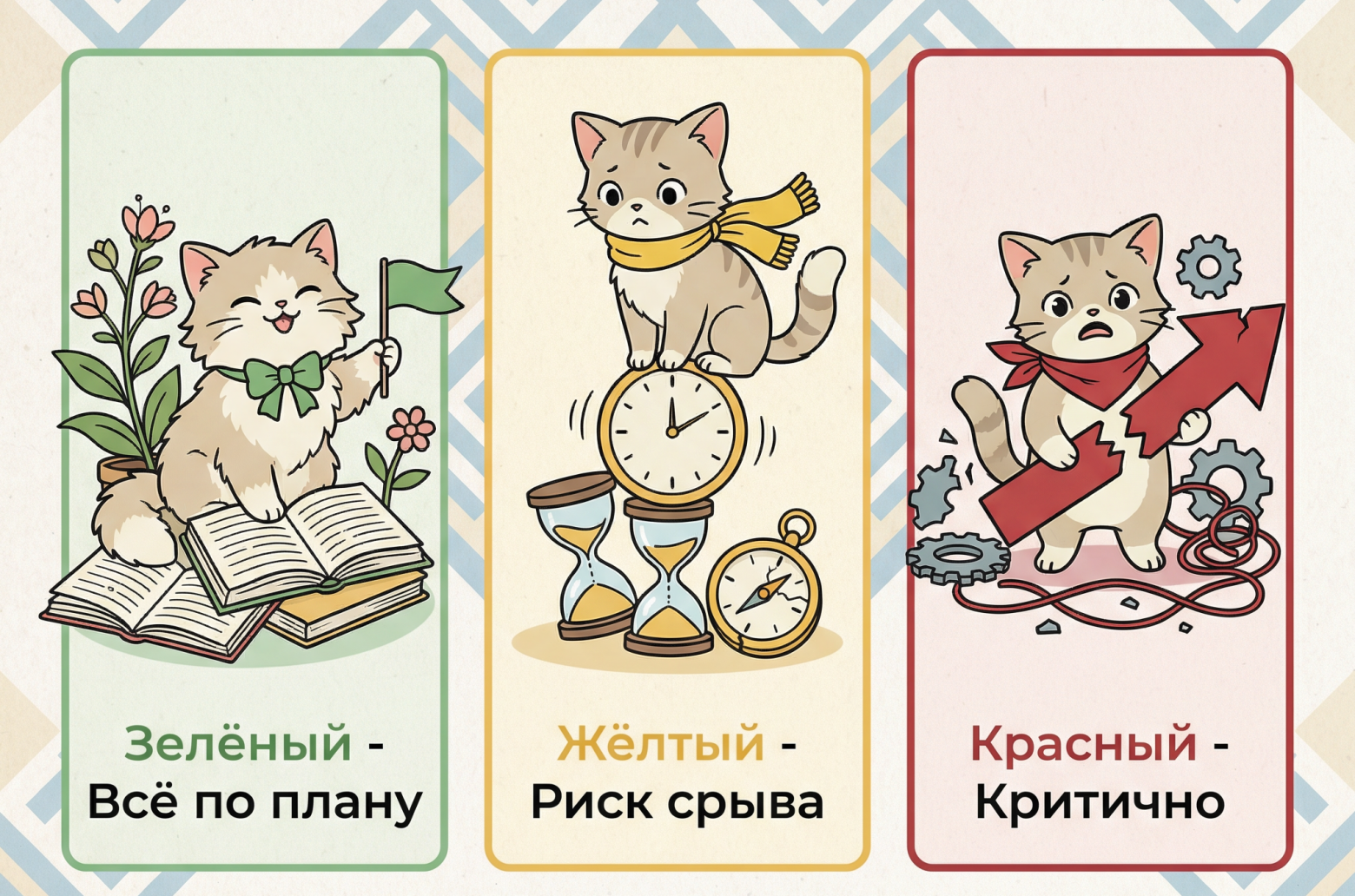 Пример визуализации статуса целей: светофор