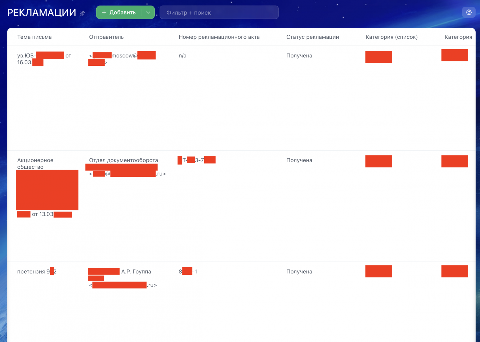 Изображение 7. Пример заполненного Битрикс-списка