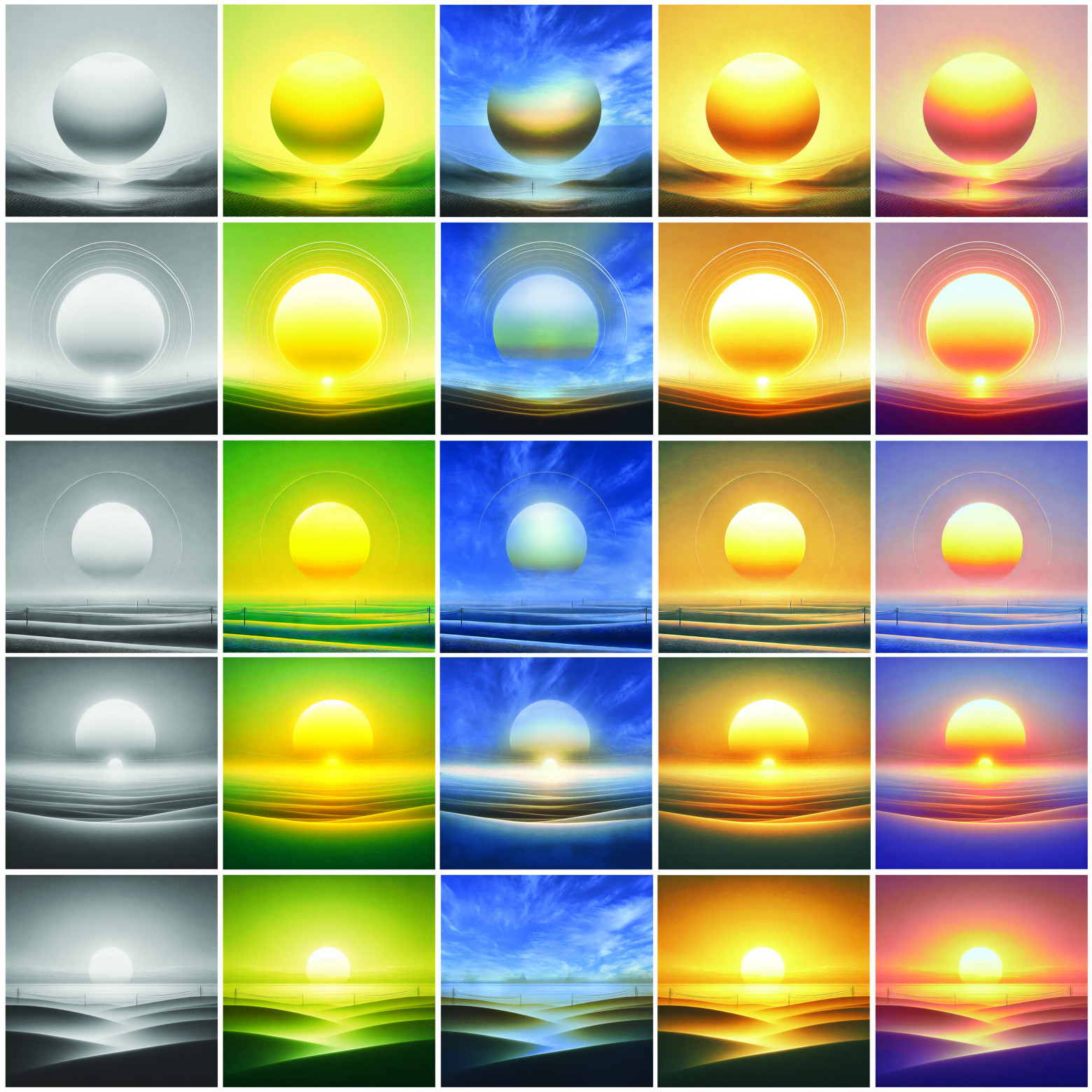 Когда мои руки впервые добрались до Luminar AI – в итоге получилась вещь, как будто кричащая о том, что мне не дают покоя лавры Энди Уорхола. Сие чудо я назвал "Gamma of the Eternity - the World of Sand".