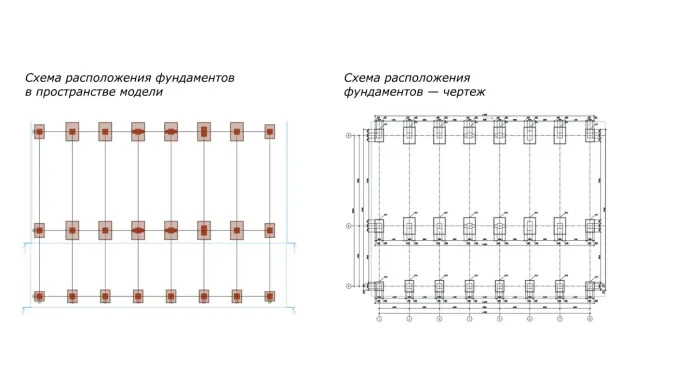 Рис. 6. Вывод чертежей на схемах расположения конструкций