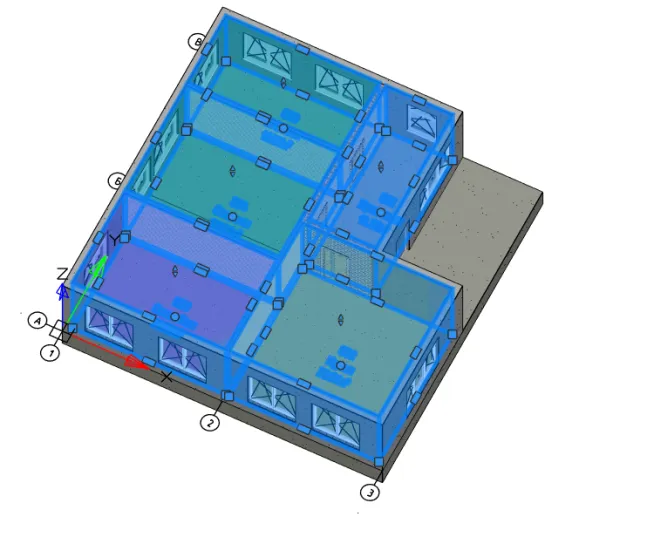Рис. 12. Помещения исходной модели