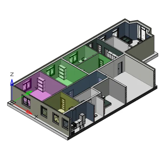 Рис. 16. Результат применения инструментов Копировать и Разместить по этажам