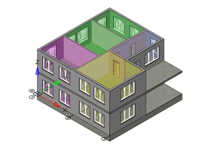 Рис. 7. Модель после применения инструмента Разместить по этажам