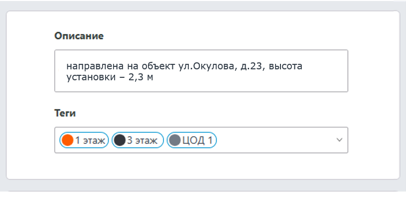 Комментарии и теги в Дереве камер Macroscop 4.4
