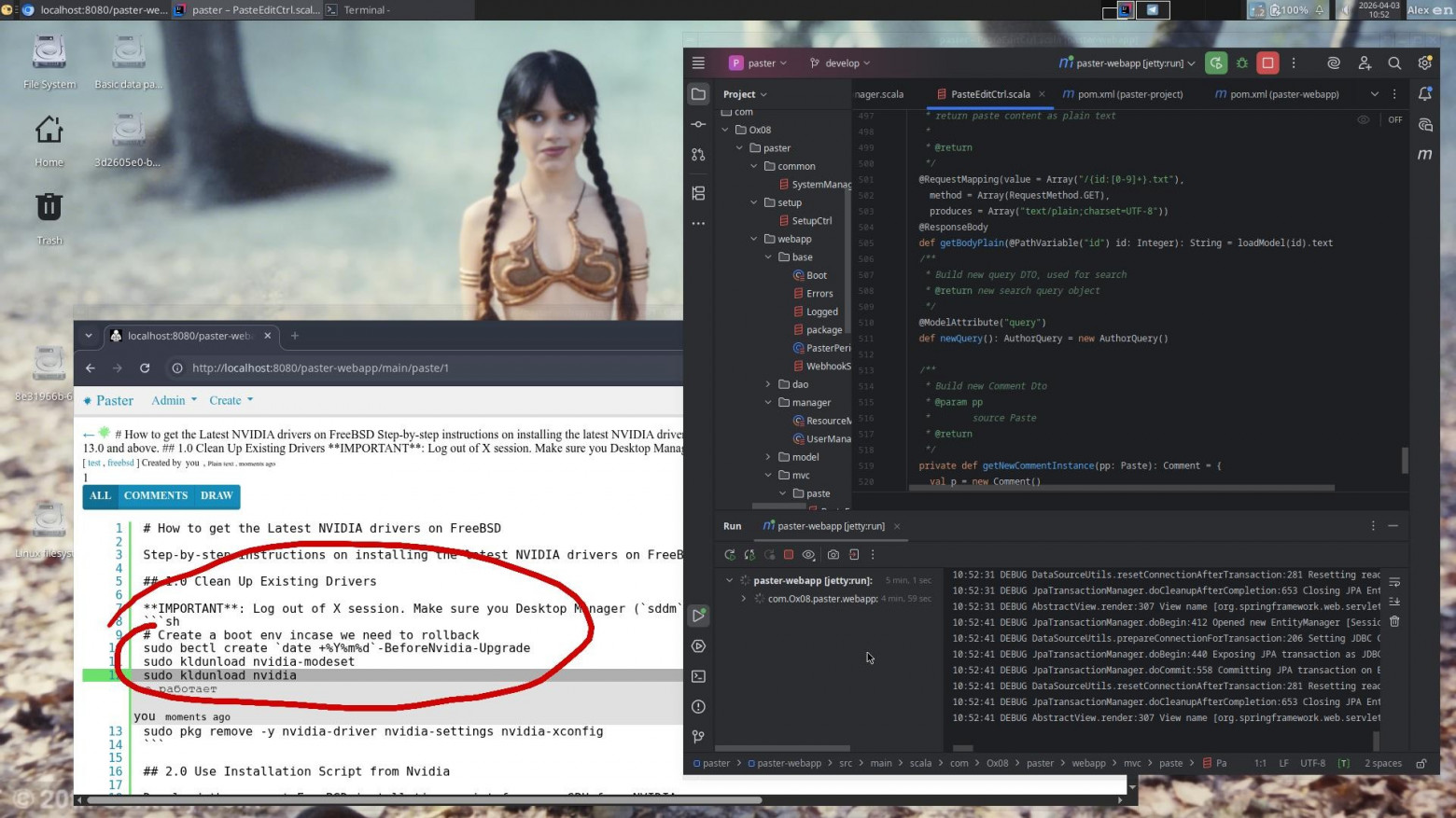 Виновник торжества в работе. Слева.