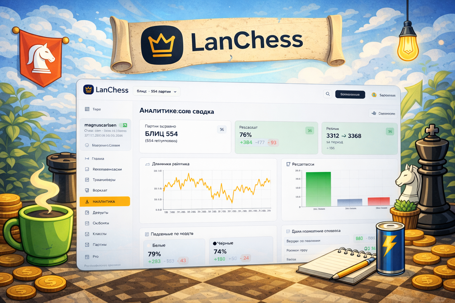 LanChess — аналитика и персонализированные тренировки