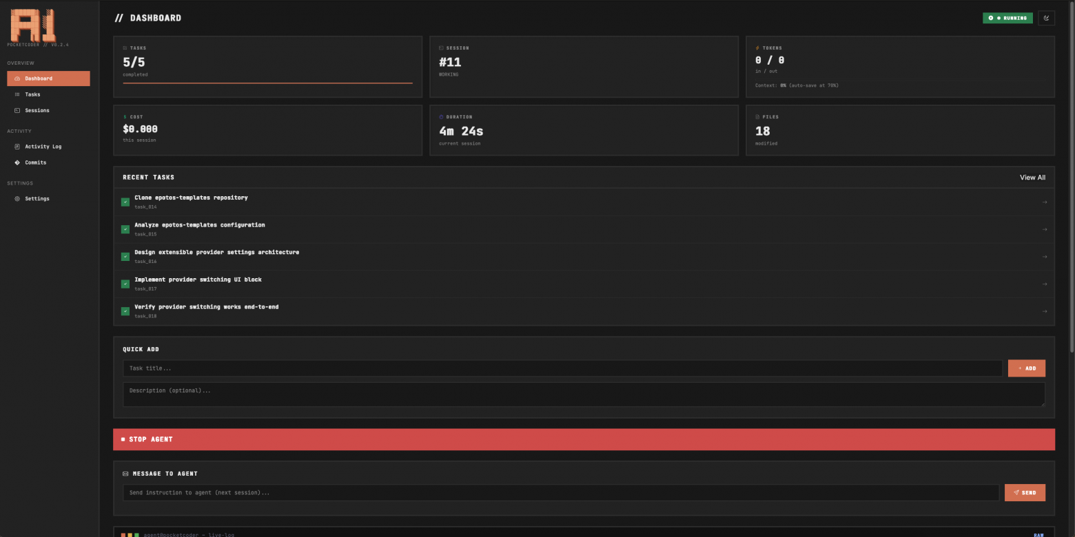 5/5 задач, агент ещё работает