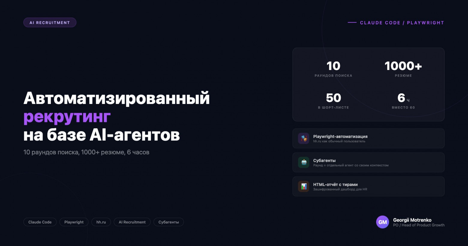Как я построил автоматизированный рекрутинг в Claude Code на базе Playwright и субагентов - 1