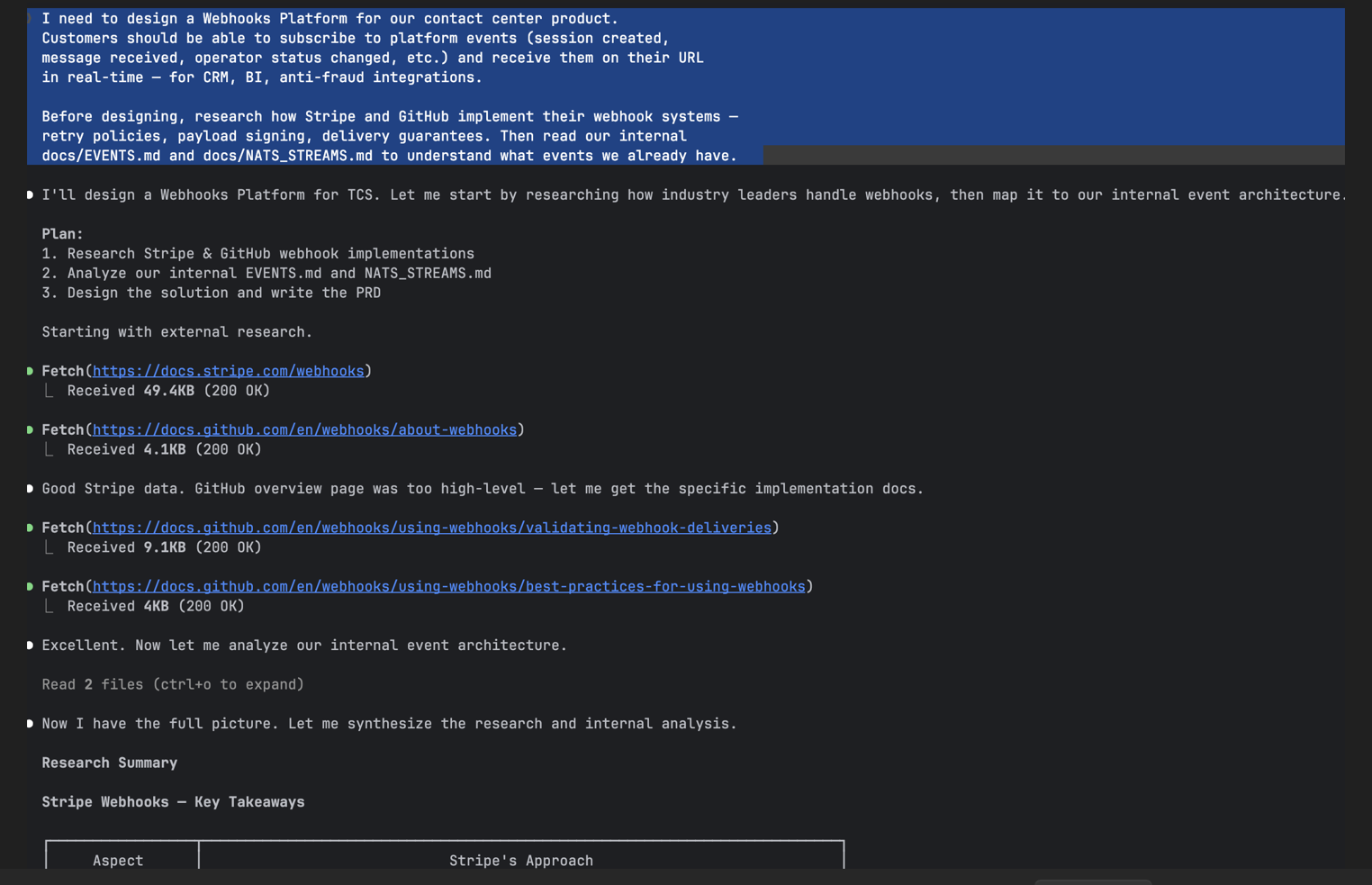 Пример коммуникации с агентом-продуктологом