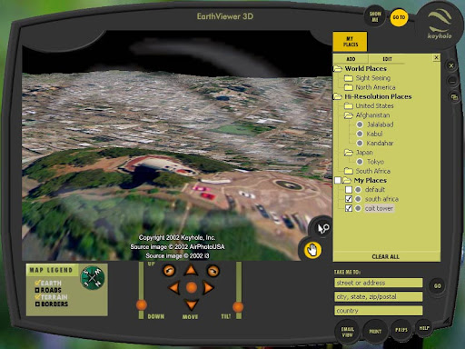 Примерно так выглядел продукт Keyhole в 2002 году.