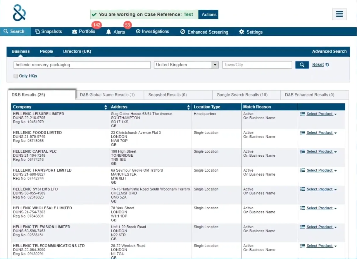 Пример популярной Системы экспресс-проверки контрагентов — D&B OnBoard (США).