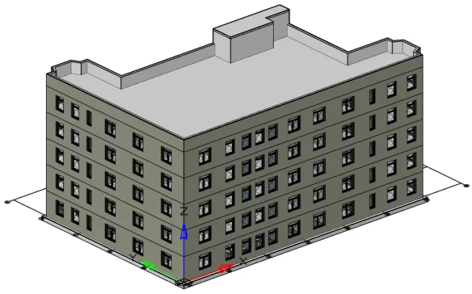 Рис. 1. Модель в nanoCAD BIM Строительство