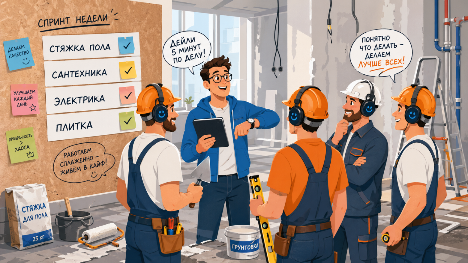 Как мы проводили ежедневные митапы с бригадой. Scrum в действии
