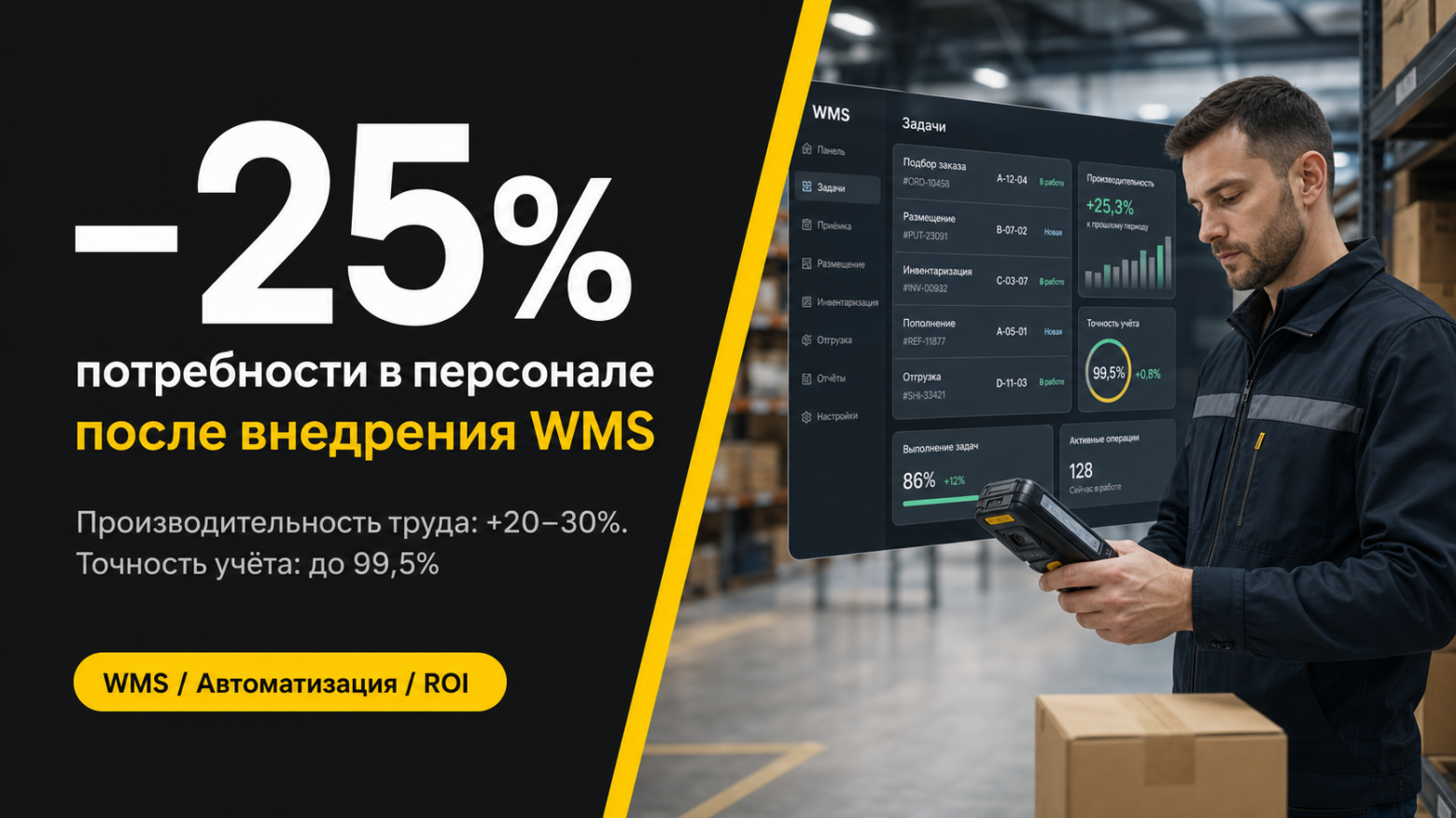 Внедрение системы управления складом: производительность труда растёт на 20–30%  