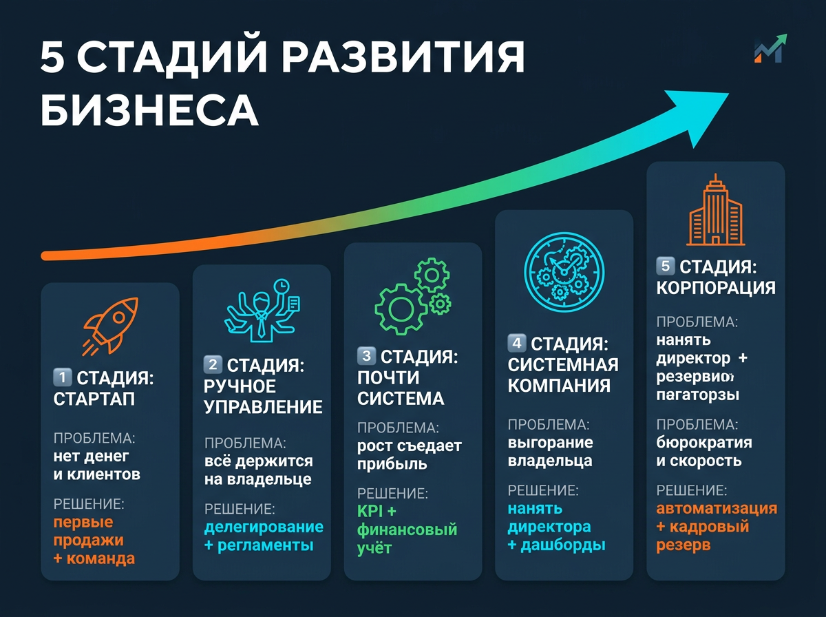 5 стадий развития бизнеса