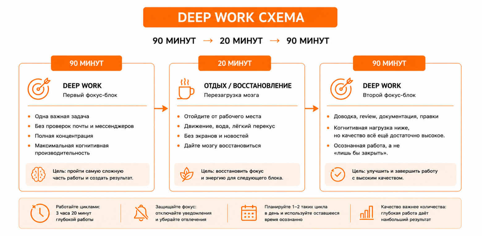 Deep Work: как выделить 4 часа для глубокой работы и не отвлекаться - 6