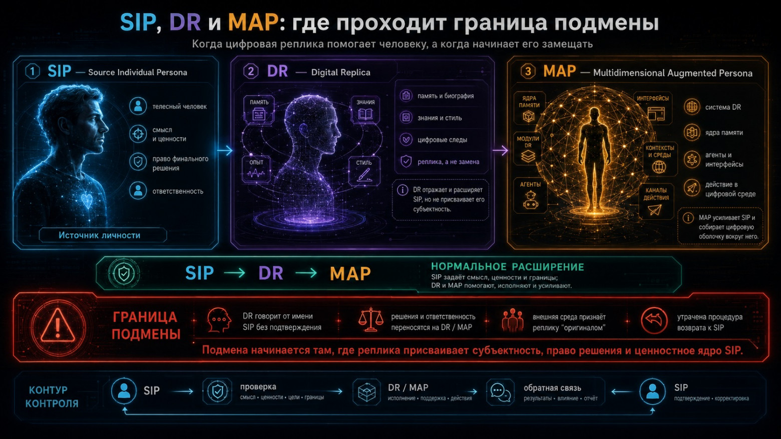 Этическая граница проходит не по линии “человек или нейросеть”, а по линии “цифровая оболочка помогает SIP или начинает подменять его