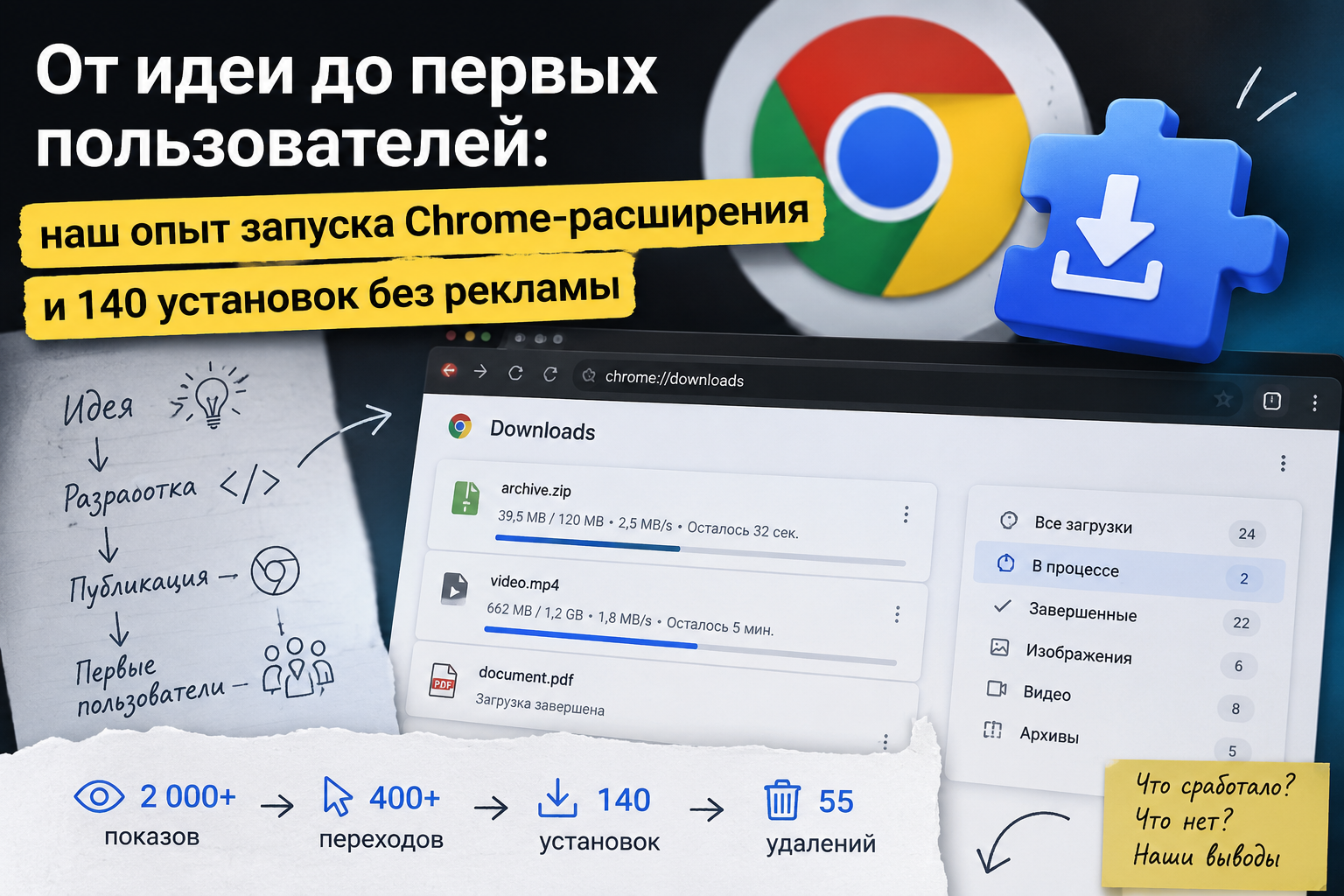 От идеи до первых пользователей: что мы узнали, выпустив Chrome-расширение и получив 140 установок без рекламы - 1 От идеи до первых пользователей: что мы узнали, выпустив Chrome-расширение и получив 140 установок без рекламы - 1